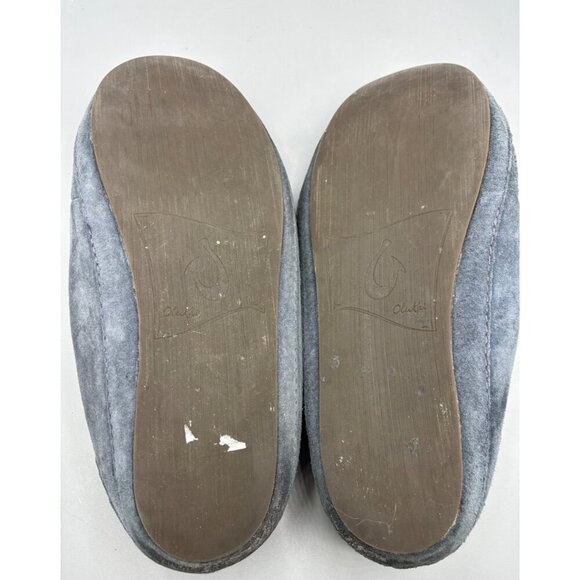 Olukai Blue Suede Womens Nohea Shearling Slippers US 9 - Picture 6 of 6